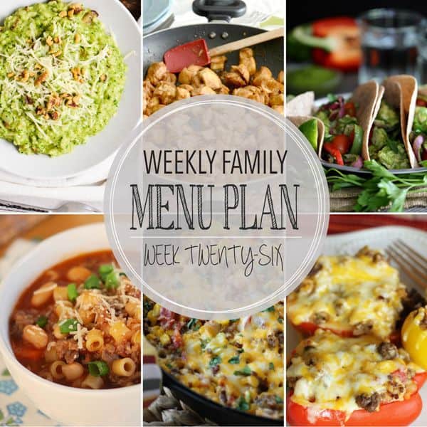 Weekly Family Meal Plan – Week 26