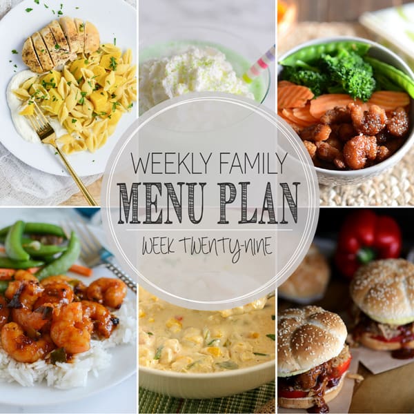 Weekly Family Meal Plan – Week 29
