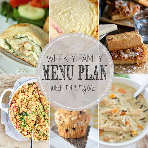Weekly Family Menu Plan – Week 31