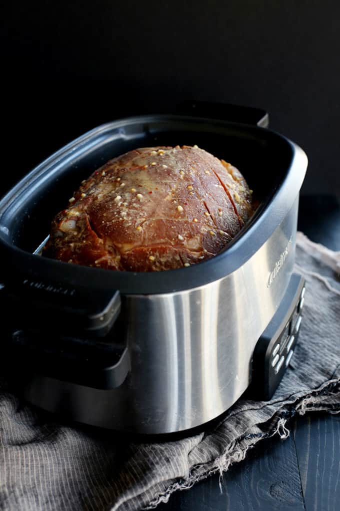 Slow Cooker Ham with Honey Mustard Glaze - Cravings of a Lunatic