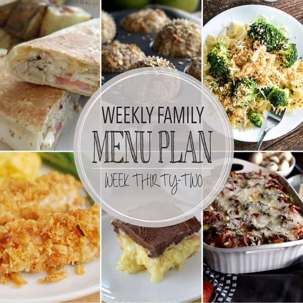 Weekly Family Menu Plan – Week 32