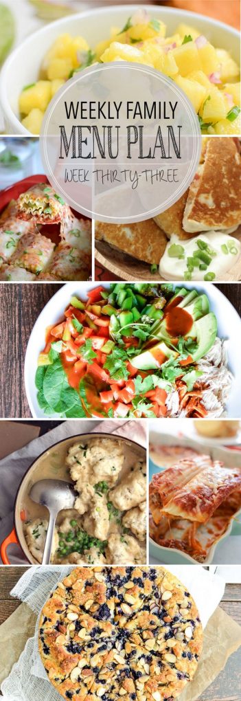 Weekly Family Menu Plan - Week 33 | Melanie Makes