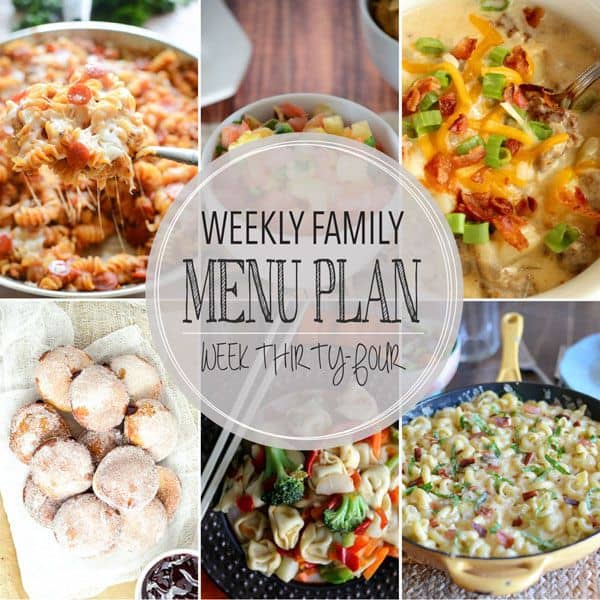Weekly Family Menu Plan – Week 34