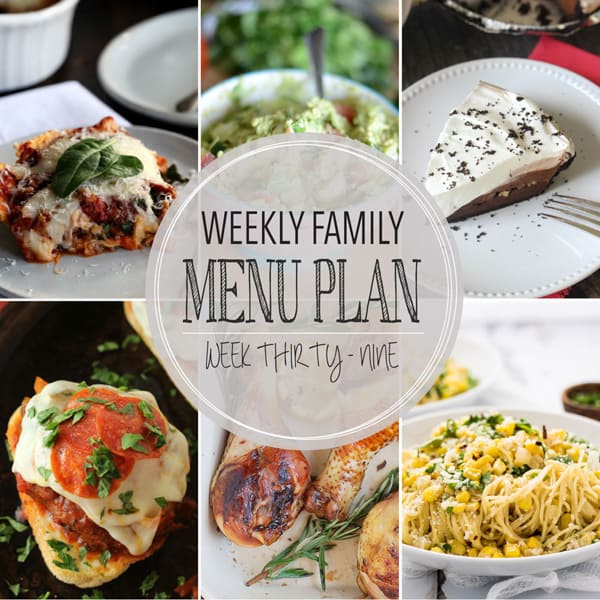 Weekly Family Menu Plan – Week 39