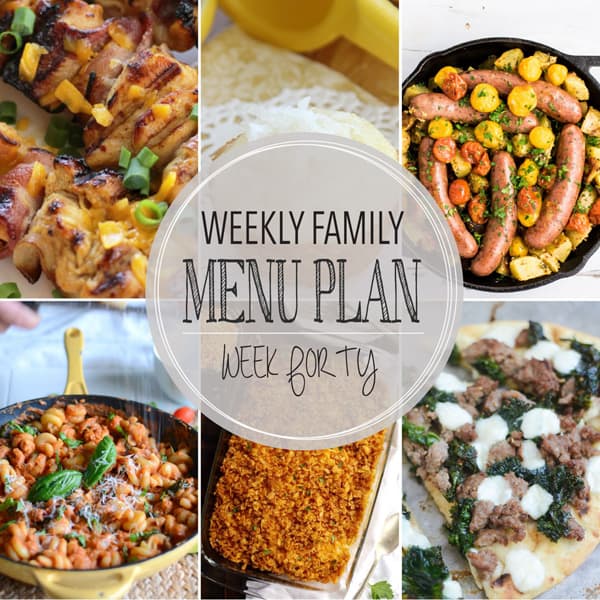 Weekly Family Menu Plan – Week 40