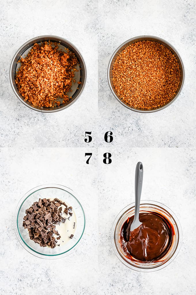 How to prepare an Almost No Bake Drumstick Cheesecake, steps 5-8.