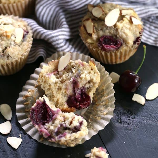 Cherry Almond Oatmeal Muffins Melanie Makes
