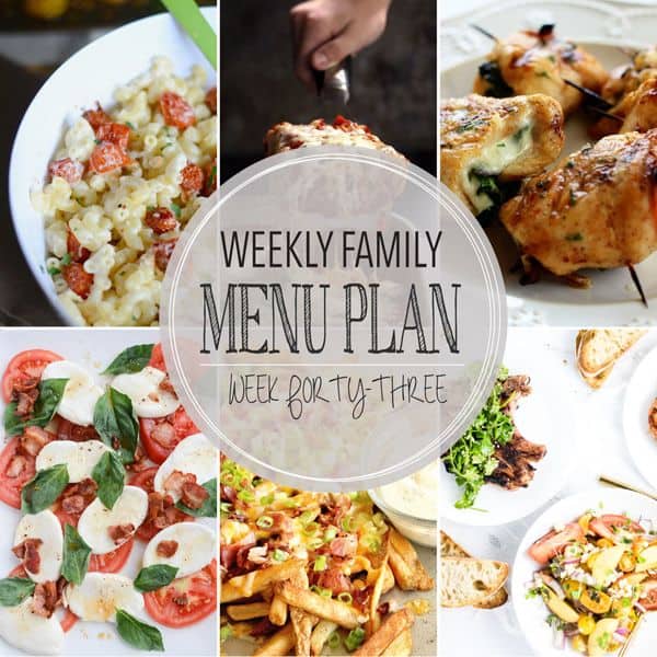 Weekly Family Menu Plan – Week 43