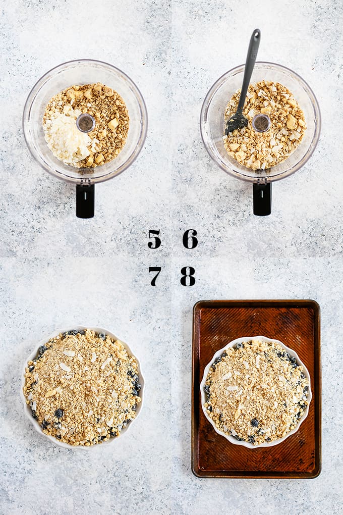 How to prepare Coconut Blueberry Crisp, steps 5-8.