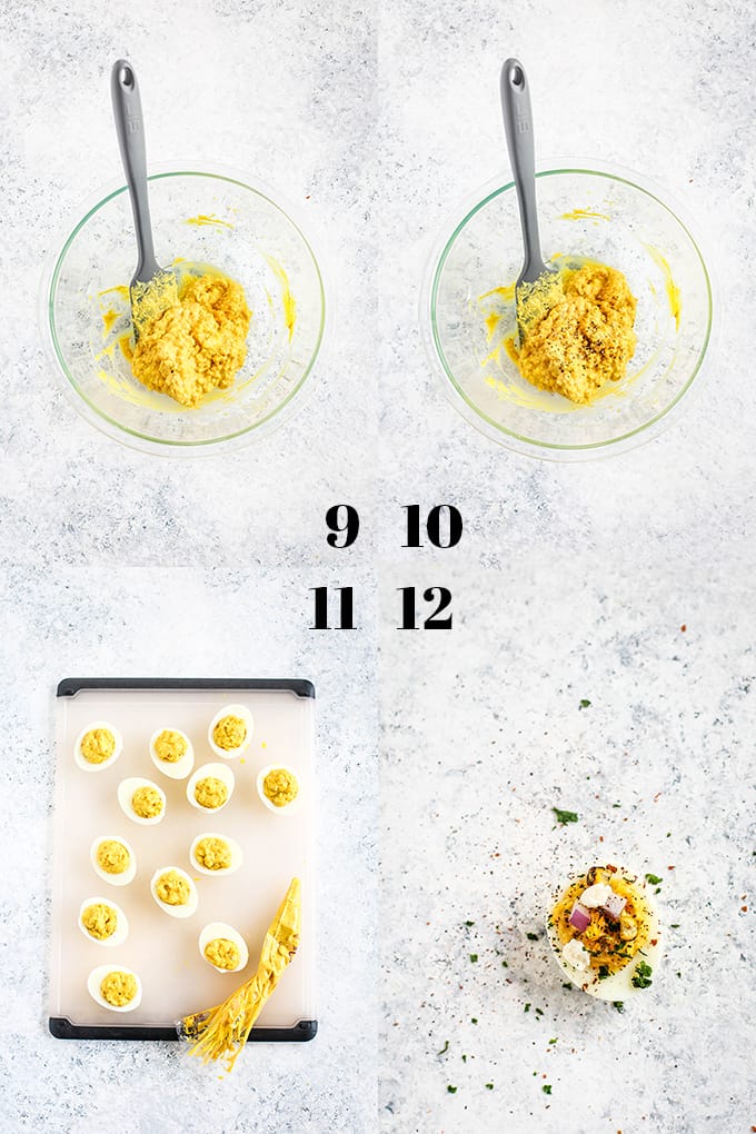 How to prepare Mexican Street Corn Deviled Eggs, steps 9-12.