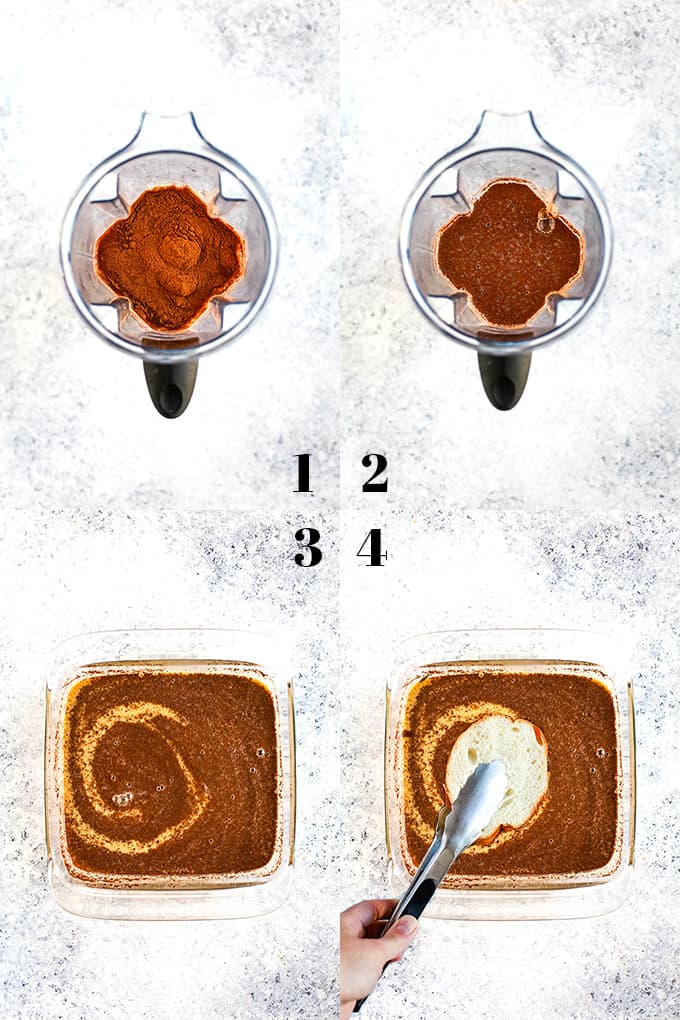 How to make Vanilla French Toast, steps 1-4.