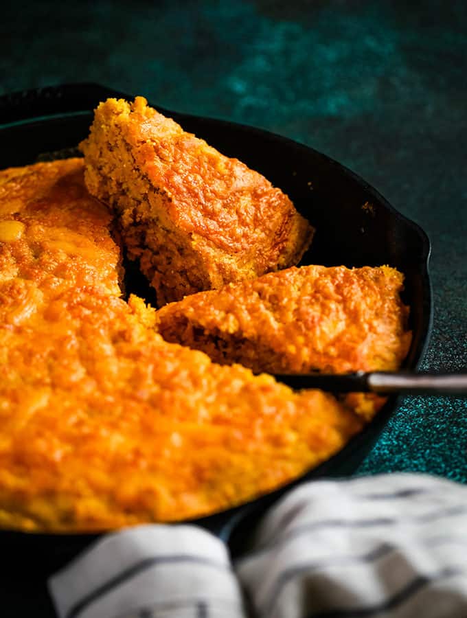 Pumpkin Cream Cheese Skillet Cornbread