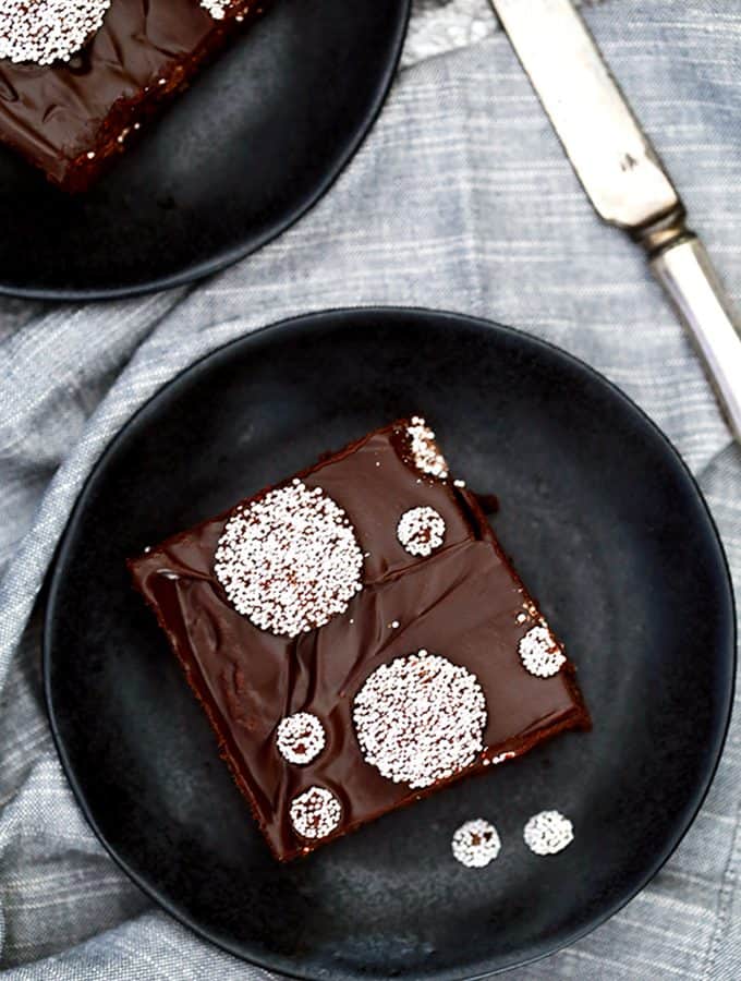 Sno-Cap Chocolate Ganache Brownies