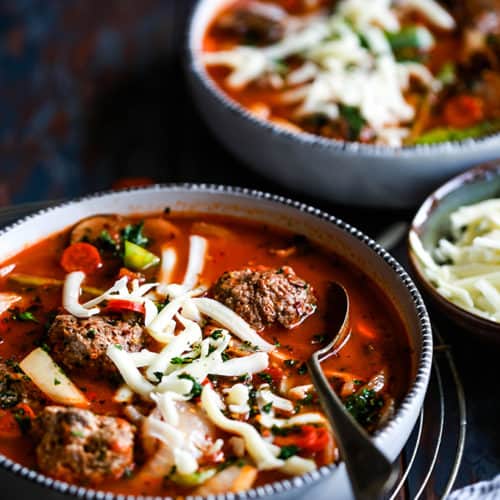 Meatball Pizza Soup Melanie Makes