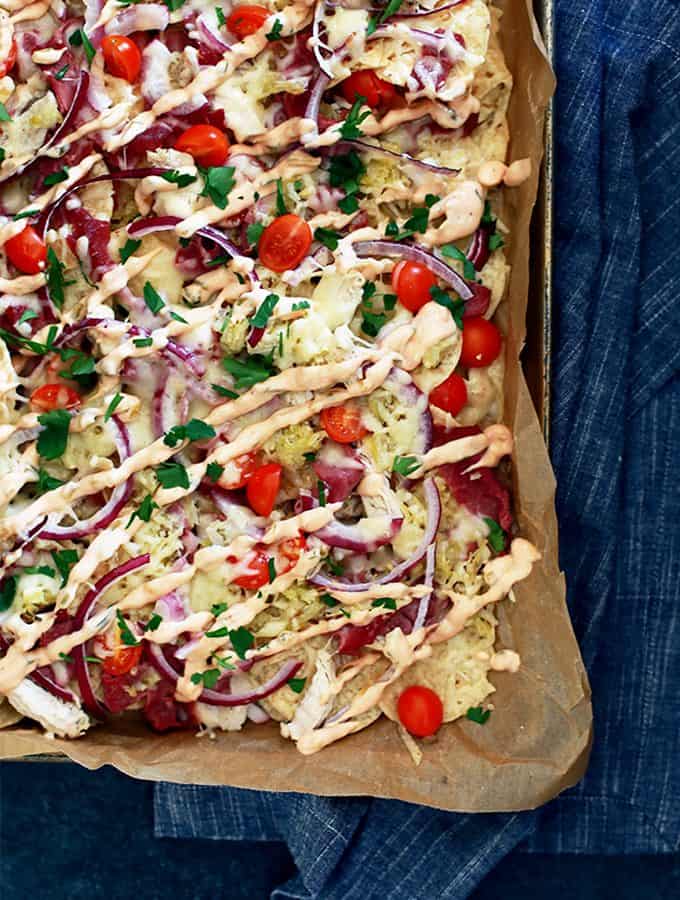 Chicken Reuben Sheet Pan Nachos | Melanie Makes