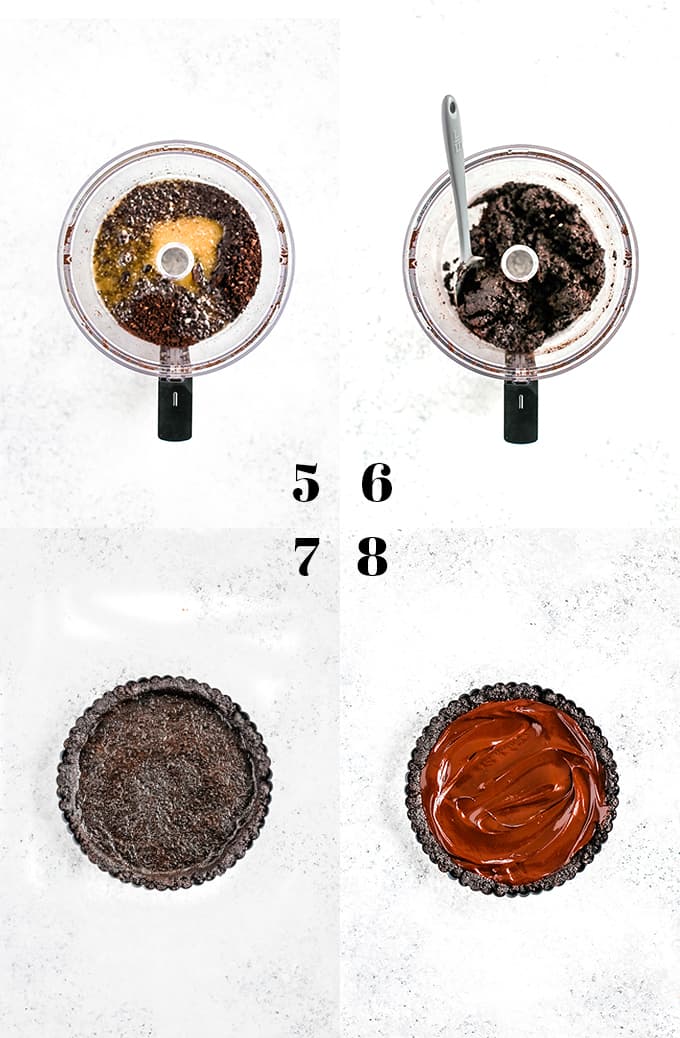 How to prepare Grasshopper Ice Cream Tart, steps 5-8.