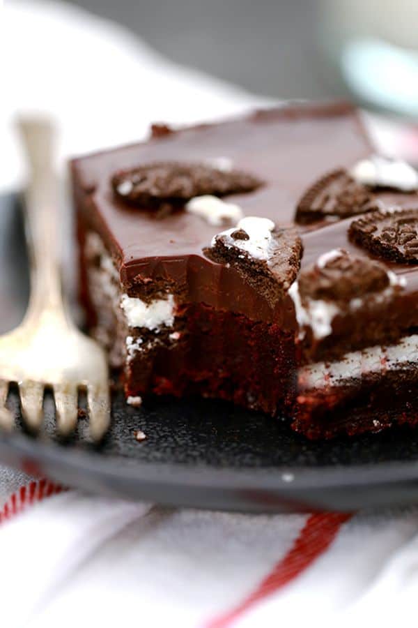 Oreo Stuffed Red Velvet Brownies | Melanie Makes