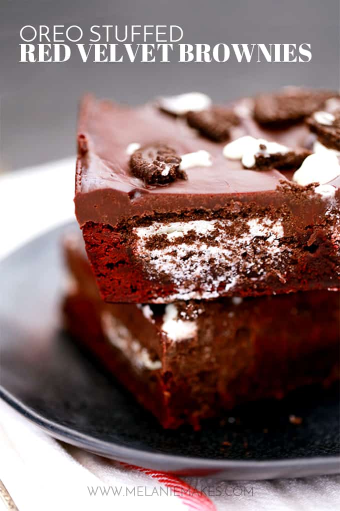 Oreo Stuffed Red Velvet Brownies Melanie Makes