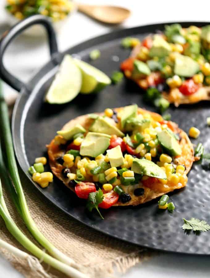 Black Bean Tostadas with Corn Relish