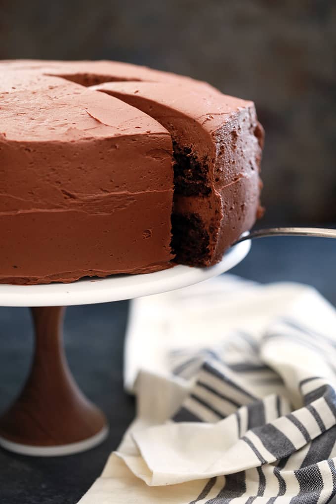 Not only is this Chocolate Pudding Fudge Cake rich, decadent and delicious but it's also incredibly easy. A store bought chocolate cake mix is dressed up with chocolate pudding, yogurt and applesauce to create the most moist chocolate cake. Using just seven ingredients, this cake is ready for the oven in under 10 minutes.
