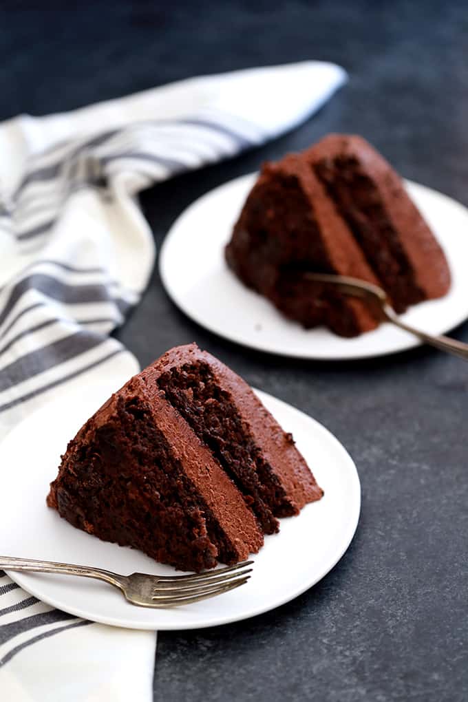 Not only is this Chocolate Pudding Fudge Cake rich, decadent and delicious but it's also incredibly easy. A store bought chocolate cake mix is dressed up with chocolate pudding, yogurt and applesauce to create the most moist chocolate cake. Using just seven ingredients, this cake is ready for the oven in under 10 minutes.