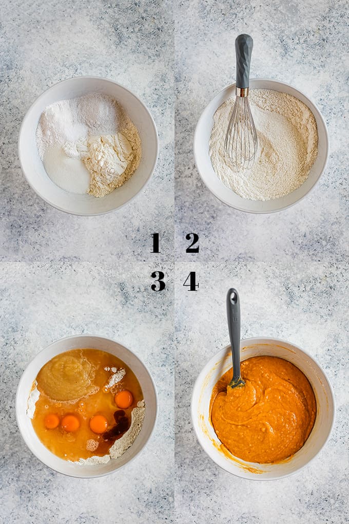 How to prepare Butterscotch Muffins with Brown Sugar Pecan Streusel, steps 1-4.