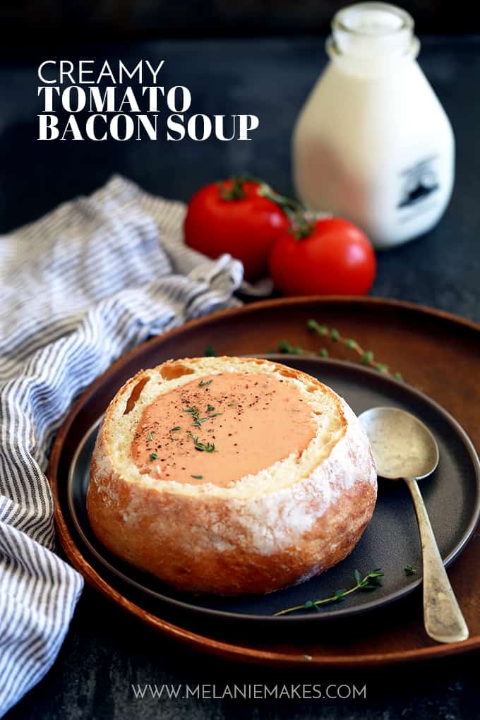 Creamy Tomato Bacon Soup | Melanie Makes