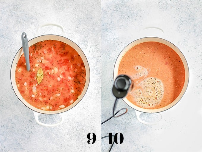 How to prepare Creamy Tomato Bacon Soup, steps 9-10.