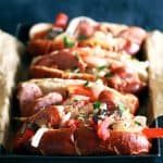 Slow Cooker Sausage and Sauerkraut Sandwiches | Melanie Makes