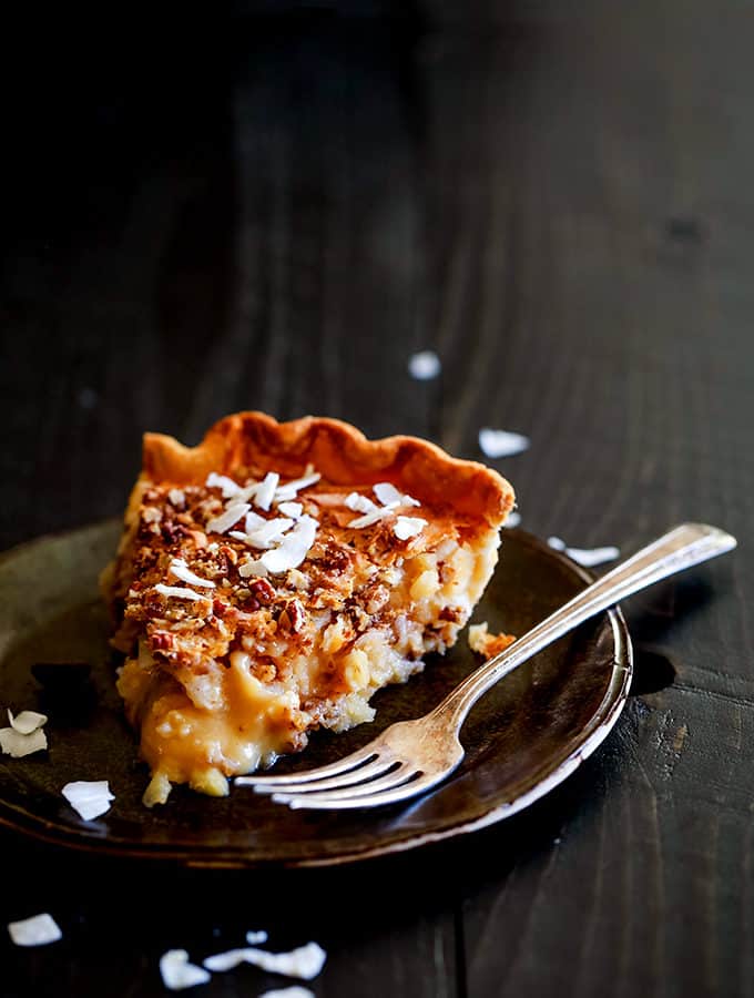 Chocolate Pecan Coconut Custard Pie