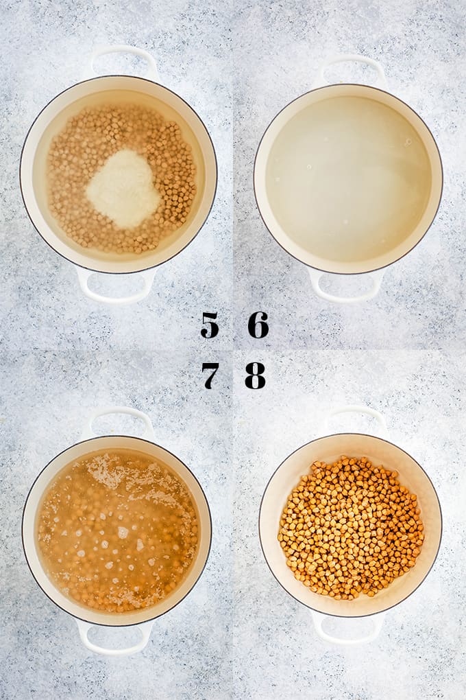 How to create Chickpea and Pasta Soup, steps 5-8.