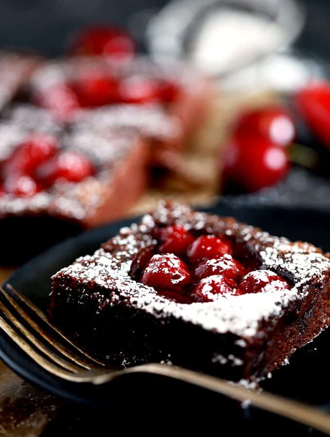 Fudgy Black Forest Bars | Melanie Makes