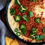 Sweet Corn Queso with Pepperoni Crumbs | Melanie Makes