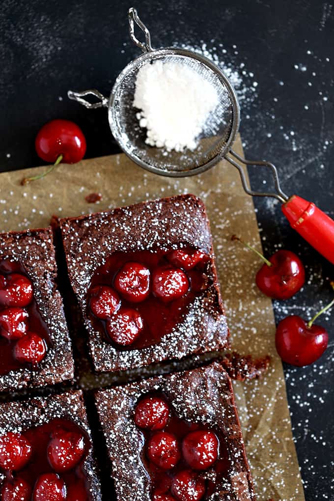 Fudgy Black Forest Bars | Melanie Makes