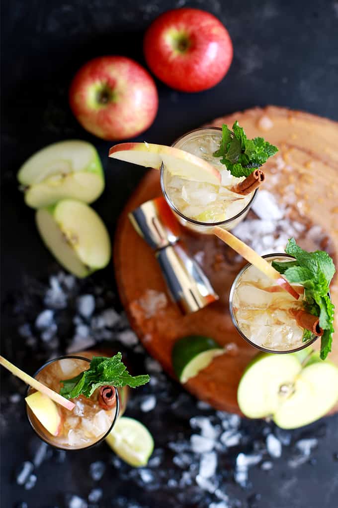 There is absolutely no reason why this Apple Cider Mojito should work. None. Mint and apple cider? I mean, what rational mind thinks that they're a perfect marriage? Me neither. But rest assured, they absolutely do. It's like a caramel apple in cocktail form. And I'm betting the reason it works so well is my Brown Sugar Simple Syrup. There is absolutely no reason why this Apple Cider Mojito should work. None. Mint and apple cider? I mean, what rational mind thinks that they're a perfect marriage? Me neither. But rest assured, they absolutely do. It's like a caramel apple in cocktail form. And I'm betting the reason it works so well is my Brown Sugar Simple Syrup.