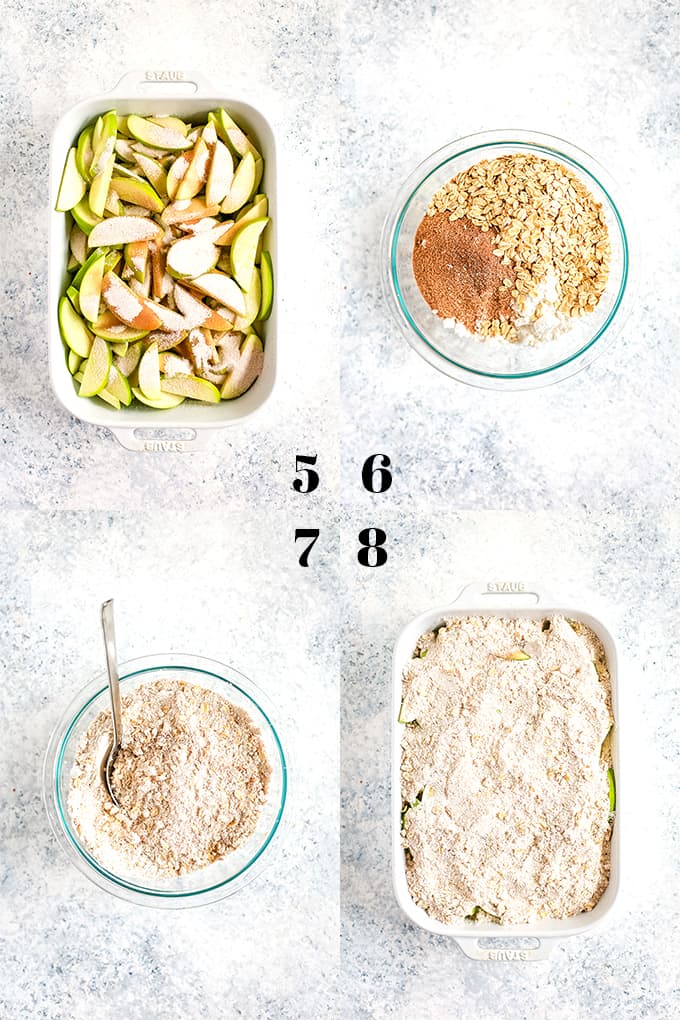 How to prepare Snickerdoodle Apple Crisp, steps 5-8.